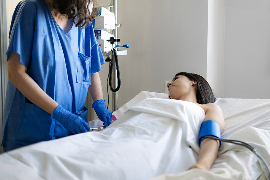 Zorg ziekenhuisbed met patient